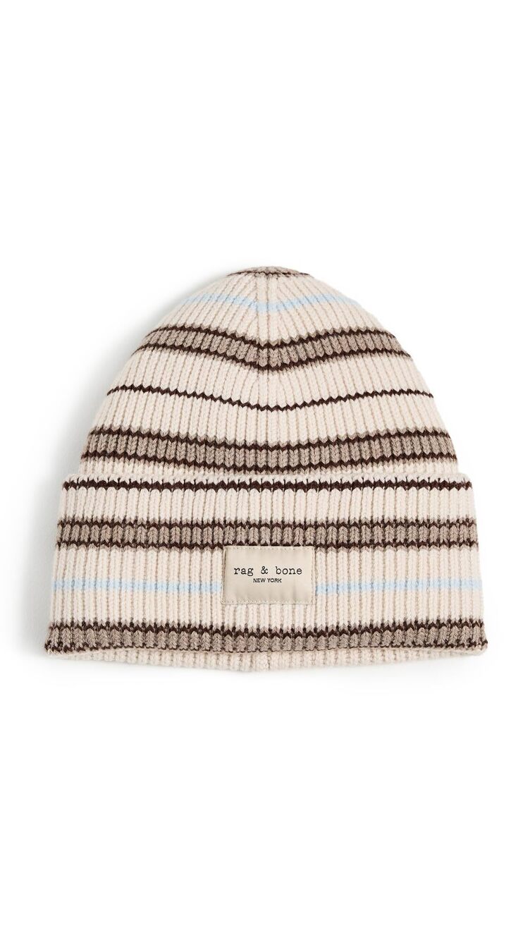 4151 Blake Multi Stripe Beanie, Ivory Multi, One Size